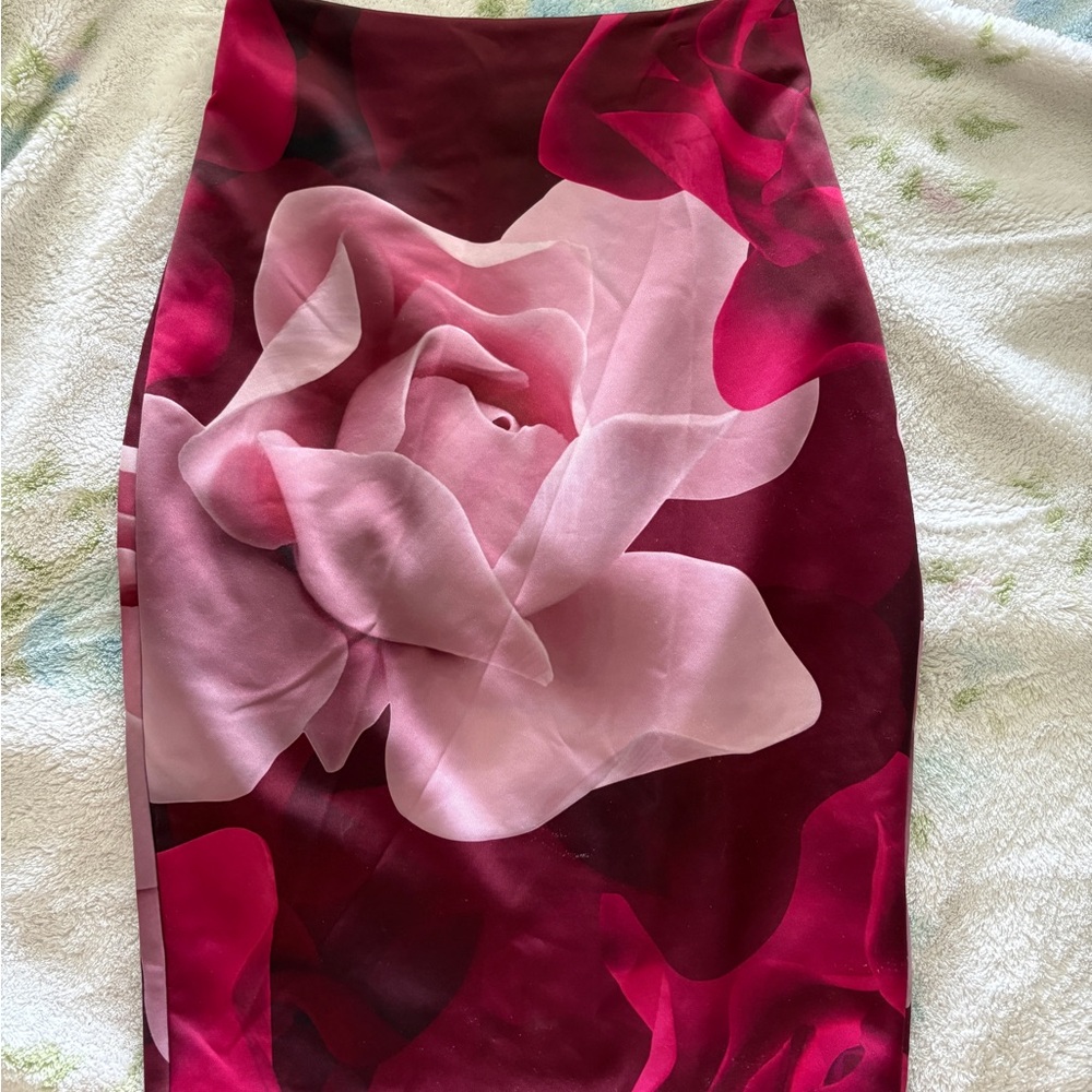 Ted Baker Rose Print Pencil Skirt